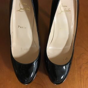 Christian Louboutin 36.5  Blk Patent Platform.